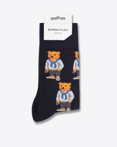 Ponožky BARON FILOU pánske Knit Socks CLII Navy Blue